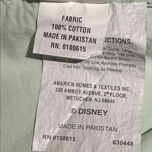 Disney Brand Full size bed Flat Sheet light green 100% cotton - Picture 4 of 4
